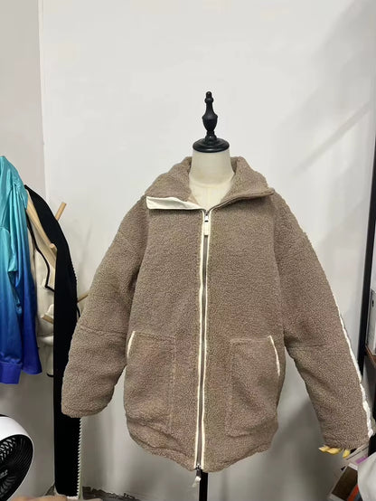 Autumn Winter Coat for Women Oversize Long Teddy Bear Warm Thickening Fleece Faux Fur Coats Winter Jacket Women Long Sleeve Top