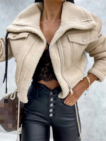 2024 Fashion Women Jackets Autumn Winter Coats Gothic Grunge Long Sleeve Zipper Crop Tops Outerwear Female Windbreaker Harajuku