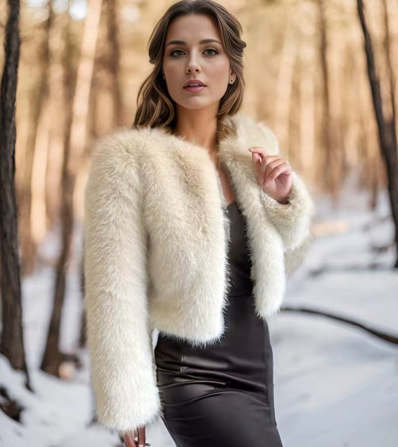 Women'S Winter Warm Imitation Mink Fur Jacket Fashionable and Casual Style