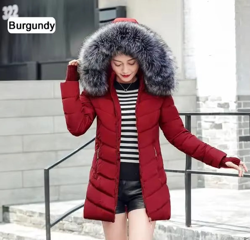 2025 New Arrival Fashion Slim Women Winter Jacket Cotton Padded Warm Thicken Ladies Coat Long Coats Parka Womens Jackets
