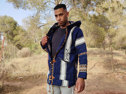 Berber Warm Jacket, Winter Jacket, Bohemian Style, Moroccan Jacket, Handmade Jacket, Vintage Hoodie, Soft Jacket, Cozy Djallaba,Cozy Jabador