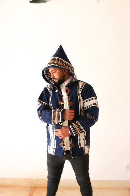 Berber Warm Jacket, Winter Jacket, Bohemian Style, Moroccan Jacket, Handmade Jacket, Vintage Hoodie, Soft Jacket, Cozy Djallaba,Cozy Jabador